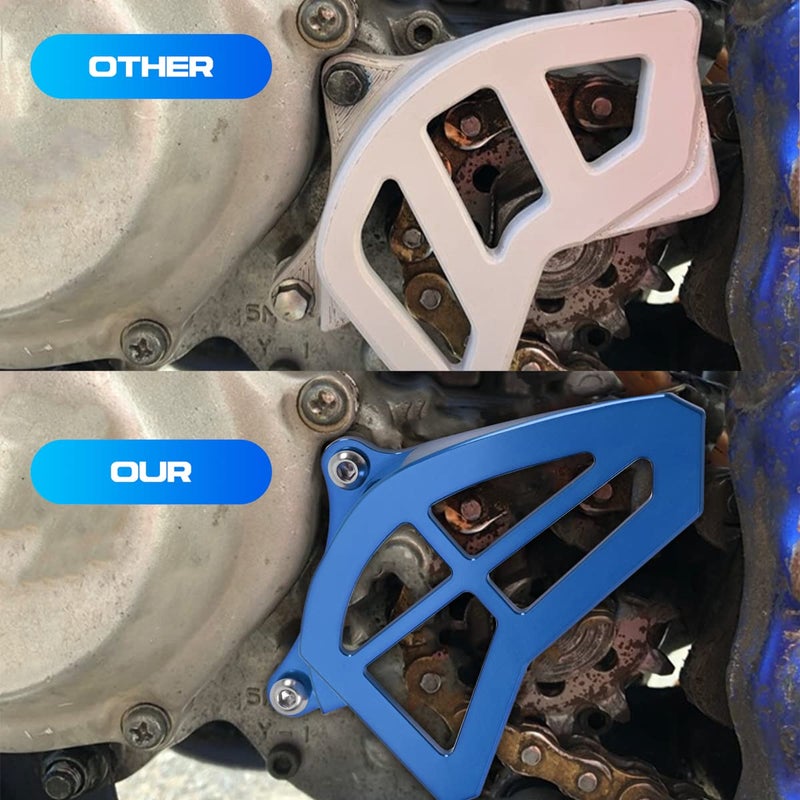 Canitu Blue Sprocket Guard Cover,CNC Billet Aluminum Engine Sprocket Cover Case Saver Guard Protector Crankcase Replacement for Yamaha YZ125 1993-2004 - Image 4